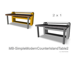 Sims 3 — MB-SimpleModernCounterIslandTable2 by matomibotaki — MB-SimpleModernCounterIslandTable2, a smaller counter