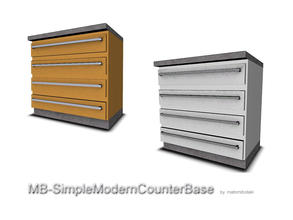 Sims 3 — MB-SimpleModernCounterBase by matomibotaki — MB-SimpleModernCounterBase, new base counter mesh with 4 drawers