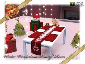 Sims 3 — clothe table winter wonderland by jomsims — clothe table winter wonder