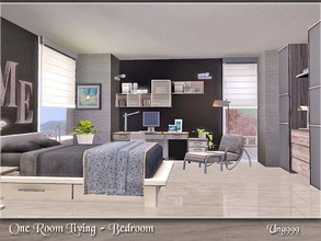 Sims 3 — One Room Living - Bedroom by ung999 — This is the second part of One Room Living series - bedroom which has 19