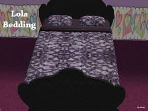 Sims 2 — Lola Bedding by staceylynmay2 — A recolour for bedding. Purple ruffle bedding and pillows with dark purple