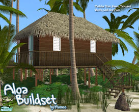 Sims 2 — Aloa Buildset by Murano — Buildset to create your own bungalows on the tropical beach. It includes modular