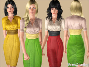 Sims 3 — 373 - Autumn dress with belt by sims2fanbg — .:373 - Autumn set:. Dress in 3 recolors,Custom