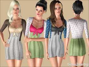 Sims 3 — 373 - Autumn outfit by sims2fanbg — .:373 - Autumn set:. Dress in 3 recolors,Custom mesh,Recolorable,Launcher