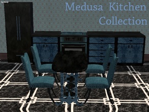 Sims 2 — Medusa Kitchen Collection by staceylynmay2 — Medusa Kitchen Collection - It contains the fridge mesh and table
