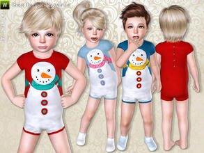Sims 3 — Short Romper Snowman by lillka — Short romper Snowman for girls and boys. Everyday/Sleepwear 3 styles/4