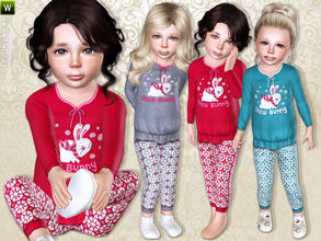 Sims 3 — Snow Bunny Pajama by lillka — Cute Snow Bunny Pajama for toddler girls. Everyday/Sleepwear 3 styles/3