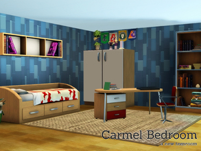 Sims 3 — Carmel Bedroom by Angela — Carmel bedroom, a new teenroom for your sims.. This set contains: a singlebed,