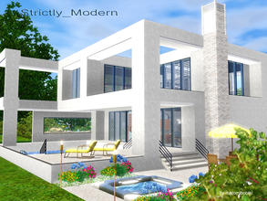 Sims 3 — Strictly_Modern by matomibotaki — Modern cube-style house in pure white. A house with stylish split-level