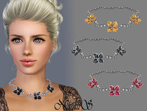 Sims 3 — Elegant crystal flower necklace FA-FE by Natalis — Elegant crystal flower jewelry necklace. Two options to