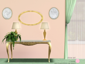 Sims 3 — Show Set by DOT — Show Set. Modern Victorian styled lamps plus oval framed pictures and wall mirror. Solid with