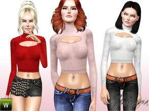 Sims 3 — Luxurious Cut-out Cashmere Top by Harmonia — 3 Variations. Recolorable It's all about the crop tops this season.