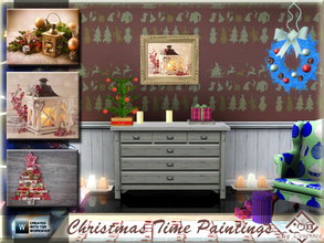 Sims 3 — Christmas Time Paintings Collection by Devirose — A set of three paintings with Christmas decorations,ideal for