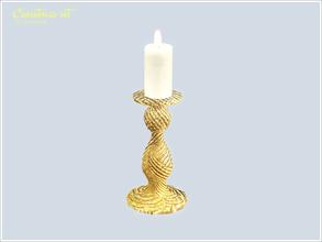 Sims 3 — Candle gold v01 by Severinka_ — Christmas set III Functional medium candle in gold candlestick. Decor for the