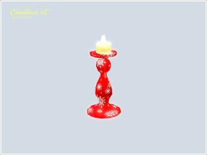 Sims 3 — Candle red snowflake v02 by Severinka_ — Christmas set III Functional short candle in red candlestick. Decor for