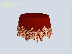Sims 3 — Lace tablecloth round by Severinka_ — Christmas set III The festive tablecloth decorated with lace. Round table