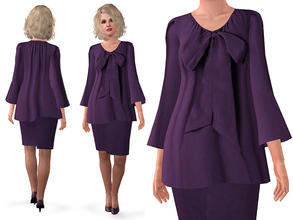 Sims 3 — BOW-TIE TUNIC by SimDetails — Elegant, stylish bow-tie tunic for your elder Sim. Categorized as everyday, formal