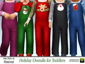 Sims 3 — 'Tis The Season Overalls for Toddlers by simromi — Cute holiday overalls for your toddler sims with 4 different