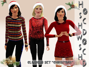 Sims 3 — teen_female_clothing_set_christmas by hoschdwoschd2 — clothing set christmas this set contains four festive