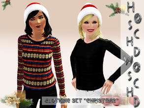 Sims 3 — YA/A_female_pullover_2_christmas by hoschdwoschd2 — a cuddly knitted pullover with recolorable collar for female