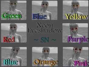 Sims 2 — Neon Eyeshadow ~ SN ~ by SailorNeptune — Neon Eyeshadow comes in 8 shades of Red, Yellow, Orange, Green, Purple,