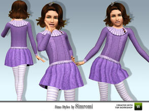 Sims 3 — Cozy Knit Dress for Girls 2 by simromi — This cozy warm knit dress with tights for sim girls is perfect for