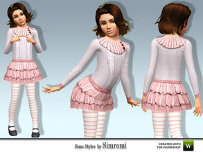 Sims 3 — Cozy Knit Dress for Girls by simromi — This cozy warm knit dress with tights for sim girls is perfect for those