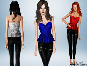 Sims 3 — Royals top by StarSims — Perfect outfit for a party or date.Peplum top, customizable. -recolorable -CAS and