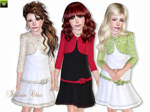 Sims 3 — Italian Chic by lillka — Stylish dress with necklace and jacket for everyday or for special occasions.