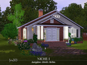 Sims 3 — Niche I by trin3032 — A snug little starter home! The Niche I is a bungalow-style house on a 20x20 lot. 1br 1ba.