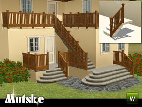 Sims 3 — Matching Railing Mission Interior by Mutske — Matching Railing for the EA Fences. 2 Recolorable parts. Made by