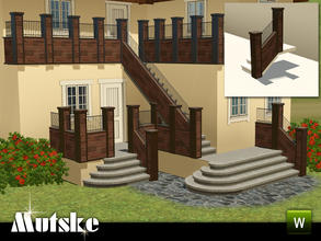Sims 3 — Matching Railing Patio by Mutske — Matching Railing for the EA Fences. 3 Recolorable parts. Made by Mutske@TSR.