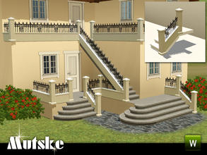 Sims 3 — Matching Railing Federal by Mutske — Matching Railing for the EA Fences. 3 Recolorable parts. Made by