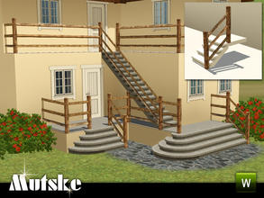 Sims 3 — Matching Railing Varmint by Mutske — Matching Railing for the EA Fences. 1 Recolorable part. Made by Mutske@TSR.