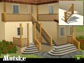 Sims 3 — Matching Railing Post Dorm by Mutske — Matching Railing for the EA Fences. 3 Recolorable parts. Made by