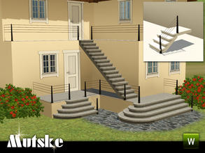 Sims 3 — Matching Railing Hardcore by Mutske — Matching Railing for the EA Fences. 1 Recolorable part. Made by