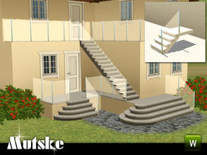 Sims 3 — Matching Railing Loft Aluminum by Mutske — Matching Railing for the EA Fences. 1 Recolorable part. Made by