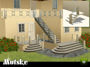 Sims 3 — Matching Railing Sleek Sop by Mutske — Matching Railing for the EA Fences. 3 Recolorable parts. Made by