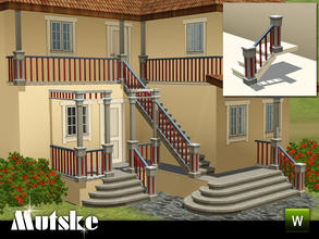 Sims 3 — Matching Railing Post Victorian by Mutske — Matching Railing for the EA Fences. 4 Recolorable parts. Made by