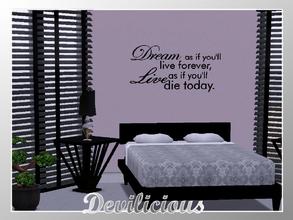 Sims 3 — Wallsticker Dream As If...... by Devilicious by Devilicious — Wallsticker Dream As If...... by Devilicious Dream