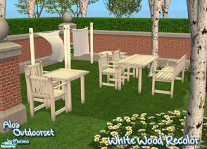 Sims 2 — Aloa - White Wood Recolor  by Murano — White wood recolors for the Aloa Outdoorset. You need to download the
