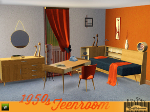 Sims 3 — 1950s Teenroom by BuffSumm — Let your Sim rock the 50ies! Teengirls in Petticoat, Elvis and Rock'n'Roll.