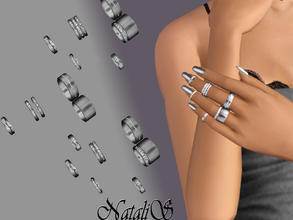 Sims 3 —  Multirings set FA-YA by Natalis — A new trend! Set of lots of of rings - wide, thin, midi... Metal polishing