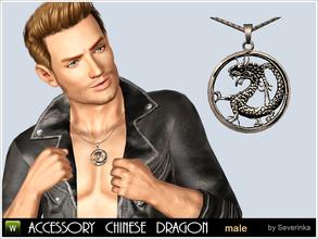 Sims 3 — Accessory Chinese Dragon by Severinka_ — Accessory for men - a medallion with a Chinese dragon. 2 zones