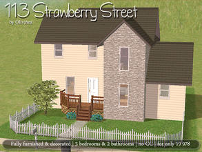 Sims 2 — Base game compatible - 113 Strawberry Street by olcia_olivinea — Traditional sim house with 3 bedrooms, 2