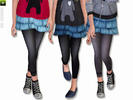 Teen - Ruffled Denim Skirt with Leggings - Click to view and download separately!