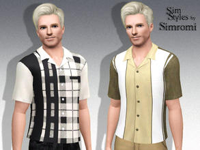 Sims 3 — Bowling Shirt ~ YA/AM by simromi — You'll be the Kingpin in these striking bowling shirts for Adult sims. Comes