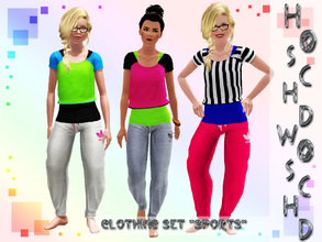 Sims 3 — teen_female_clothing_set_sports by hoschdwoschd2 — clothing set sports this set contains two sporty items for