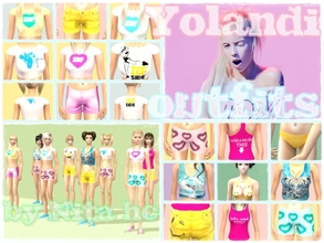 Sims 2 — Yolandi outfits by Nita_hc — - 8 tops, 4 short and 1 undies/bikini by Nita_hc. Inspired by the music video