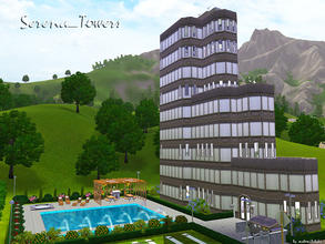 Sims 3 — Serena_Towers by matomibotaki — Luxury apartment house with a two story flat for your sims on top of the house.